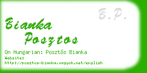 bianka posztos business card