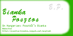 bianka posztos business card